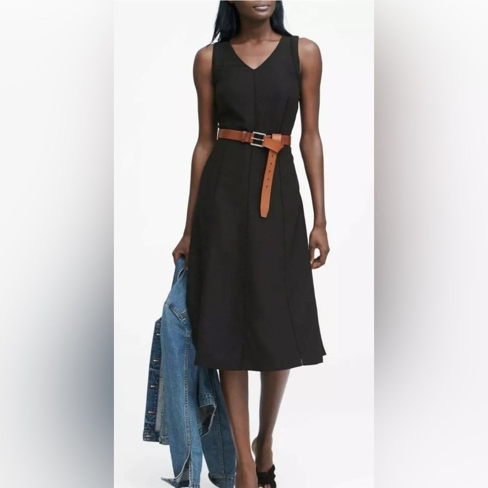 BANANA REPUBLIC Black Panel Midi Dress Women’s Size 4